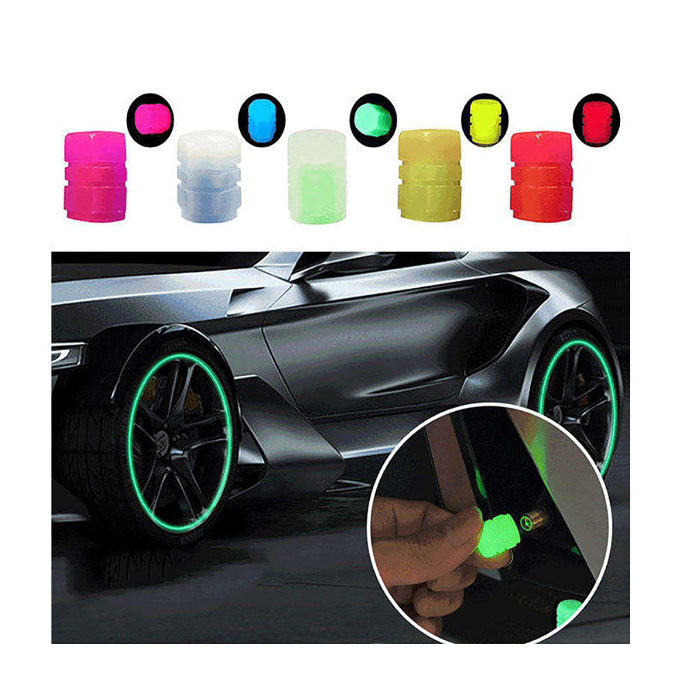 Car Valve Light Universal Luminous Wheel Hub Tire Valve Fluorescent Light for Car Motorcycle Bike Night Decor