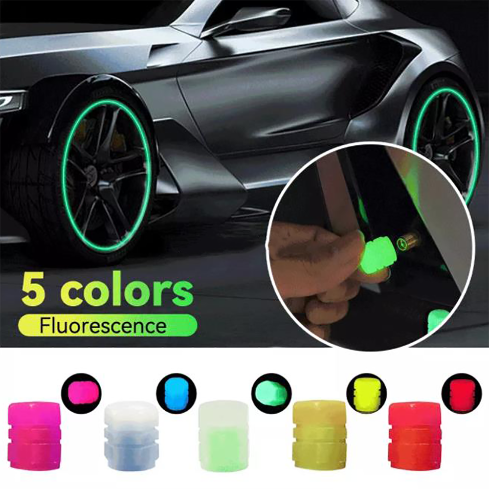 Car Valve Light Universal Luminous Wheel Hub Tire Valve Fluorescent Light for Car Motorcycle Bike Night Decor