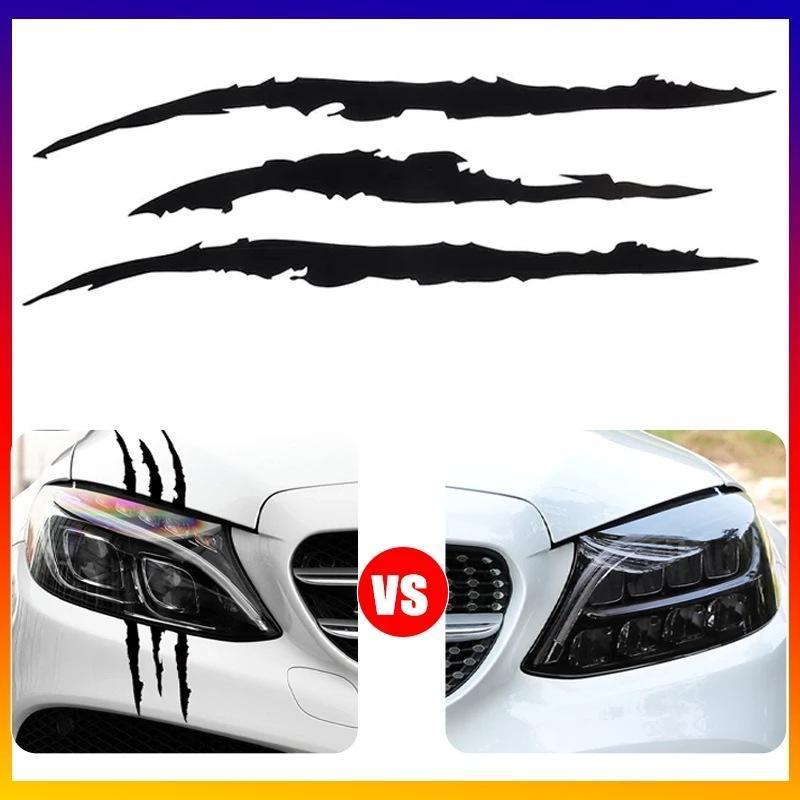 40cm X 12cm  Reflective Monster Claw Scratch Stripe Marks Headlight Stickers For Car