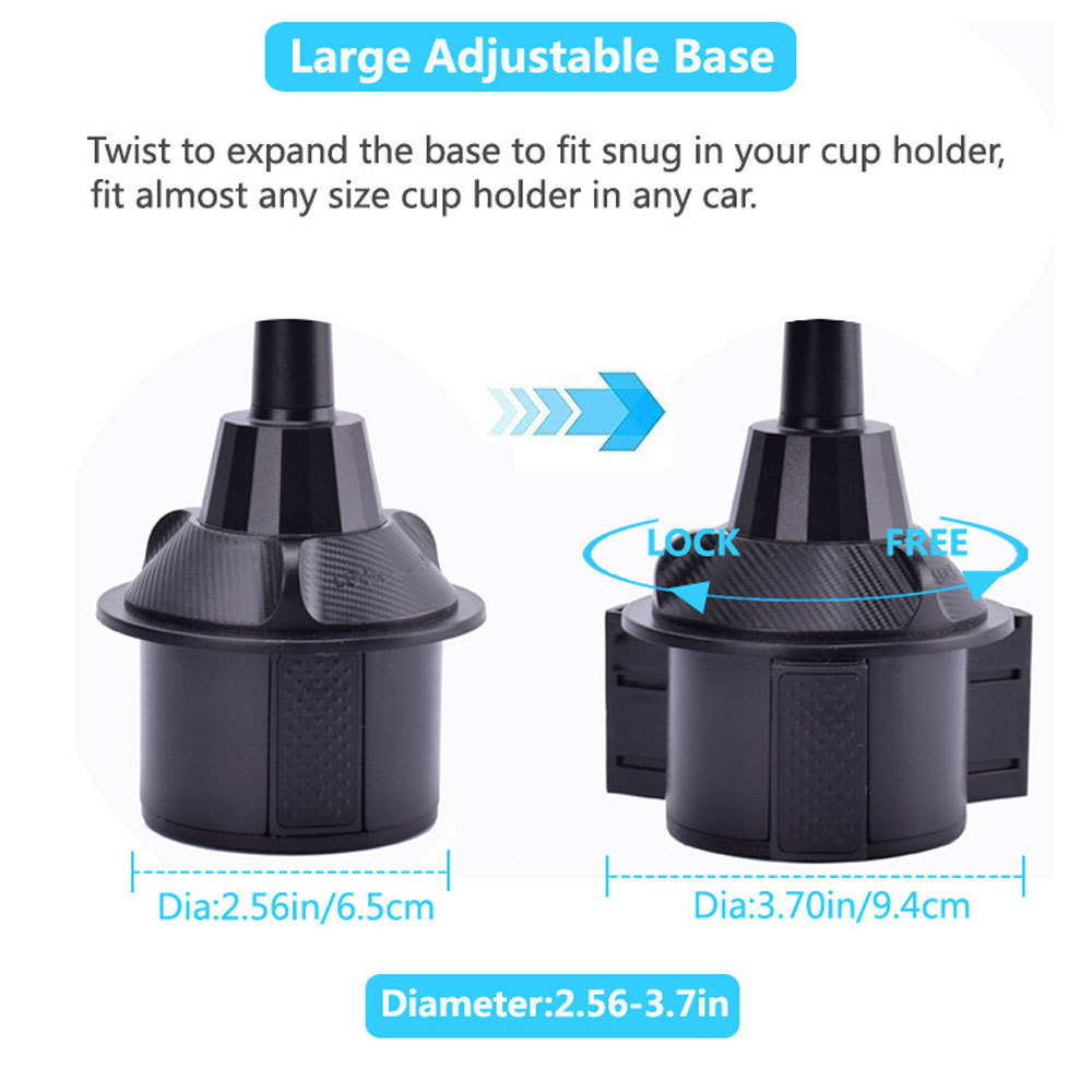 Multifunctional Adjustable Drink Cup Holder Tray 360 Swivel Arm Mobile Phone Stand Car Food Table