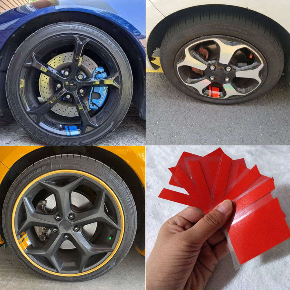 6Pcs Reflective Car Wheel Rim Vinyl Stickers Hash Mark Stripe Racing Wheel Hub Decals for Size 18