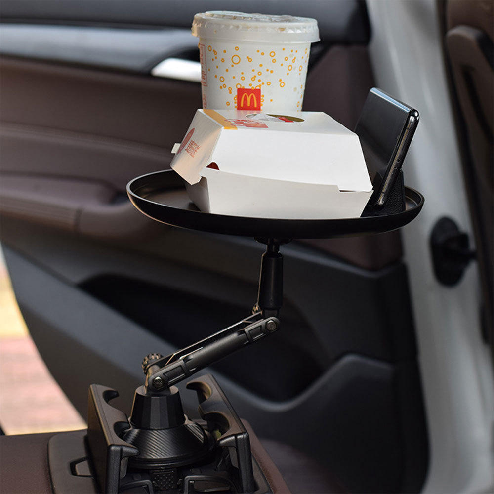 Multifunctional Adjustable Drink Cup Holder Tray 360 Swivel Arm Mobile Phone Stand Car Food Table