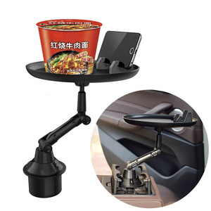 Multifunctional Adjustable Drink Cup Holder Tray 360 Swivel Arm Mobile Phone Stand Car Food Table