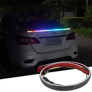 Hot Sale Rainbow/Red LED Rear Wing Decoration Car Streamer Lamp Bar Spoiler Tail  Light