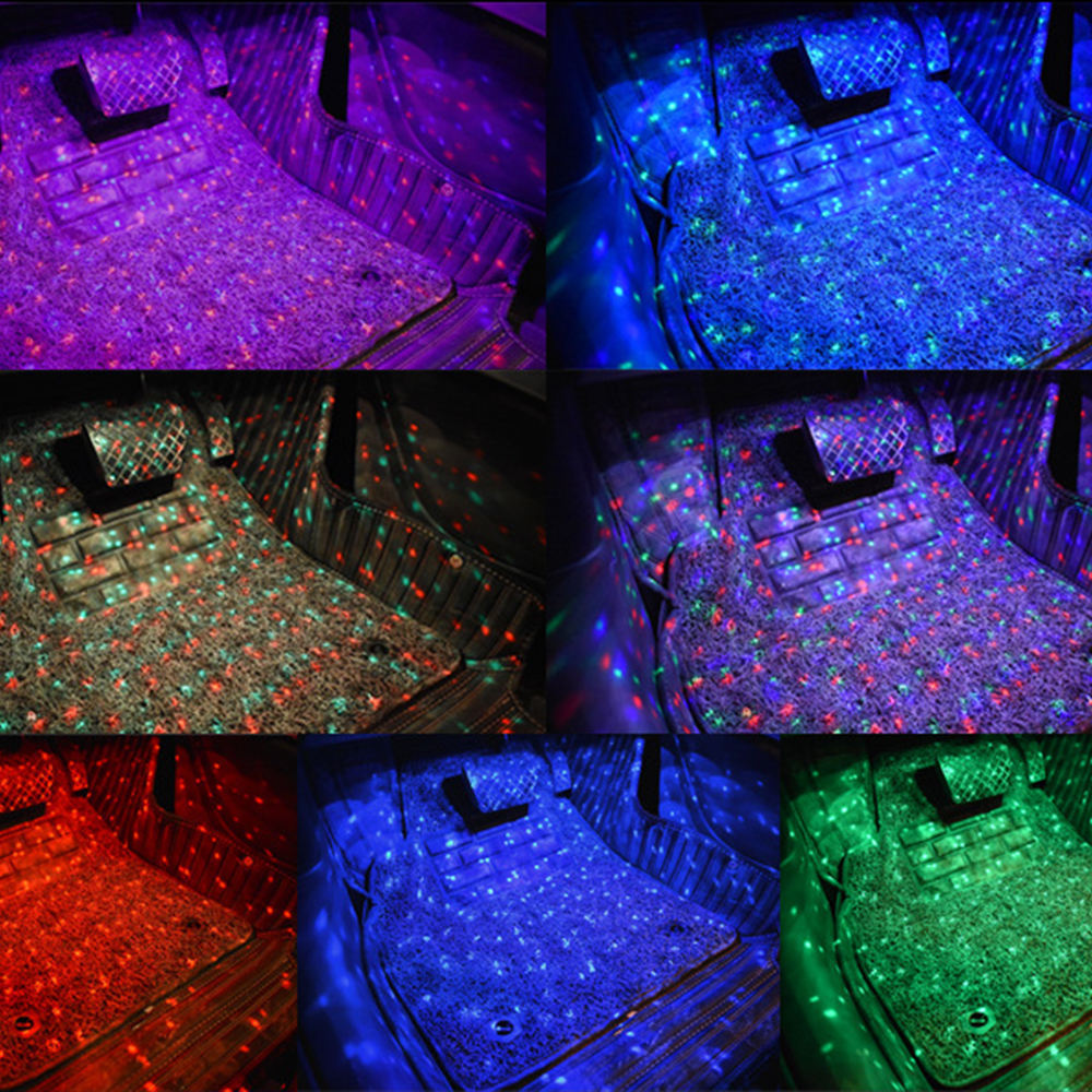 RGB Voice Control Star Light Auto Led Colorful Floor Mats Ceiling Led Atmosphere Lights Interior Light Car Lamp