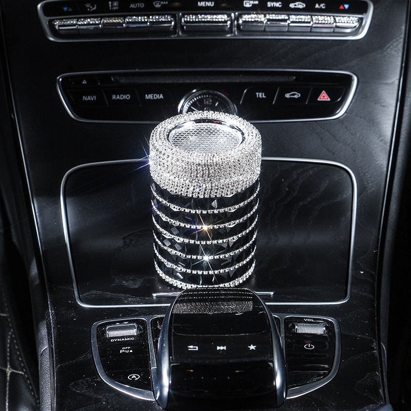 Luxury Pretty Cool Ashtray Car Bling Accessories for Girls Ash Tray for Car for Women Girls portable car led ashtray