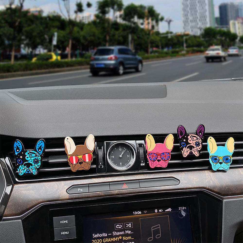 Car Aromatherapy Purifier Fragrance Pet Puppy With Sunglasses Diffuser French Bulldog Car Air Freshener