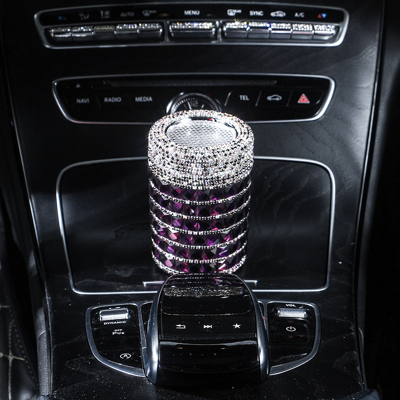 Luxury Pretty Cool Ashtray Car Bling Accessories for Girls Ash Tray for Car for Women Girls portable car led ashtray