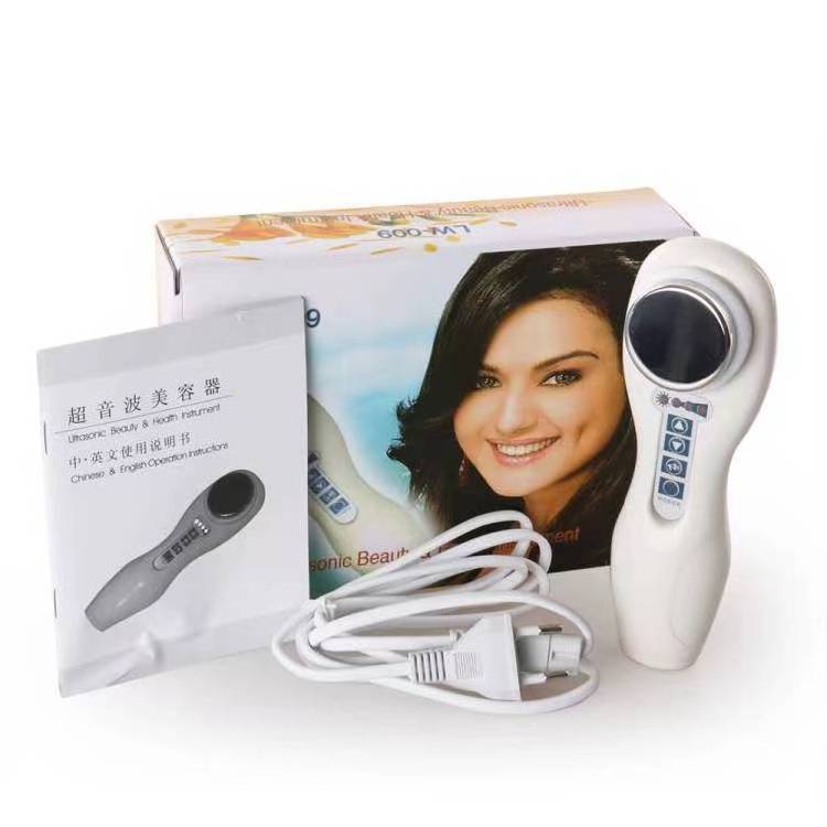 hand held  ultrasound Massager facial neck lift vibration beauty device rf ems led photon beauty device