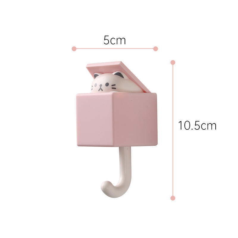 custom made Cartoon ABS Cat Hook Cute Seamless Dormitory Bedroom Door Hangers Hooks Key Umbrella Towel Coat Rack Wall Hook