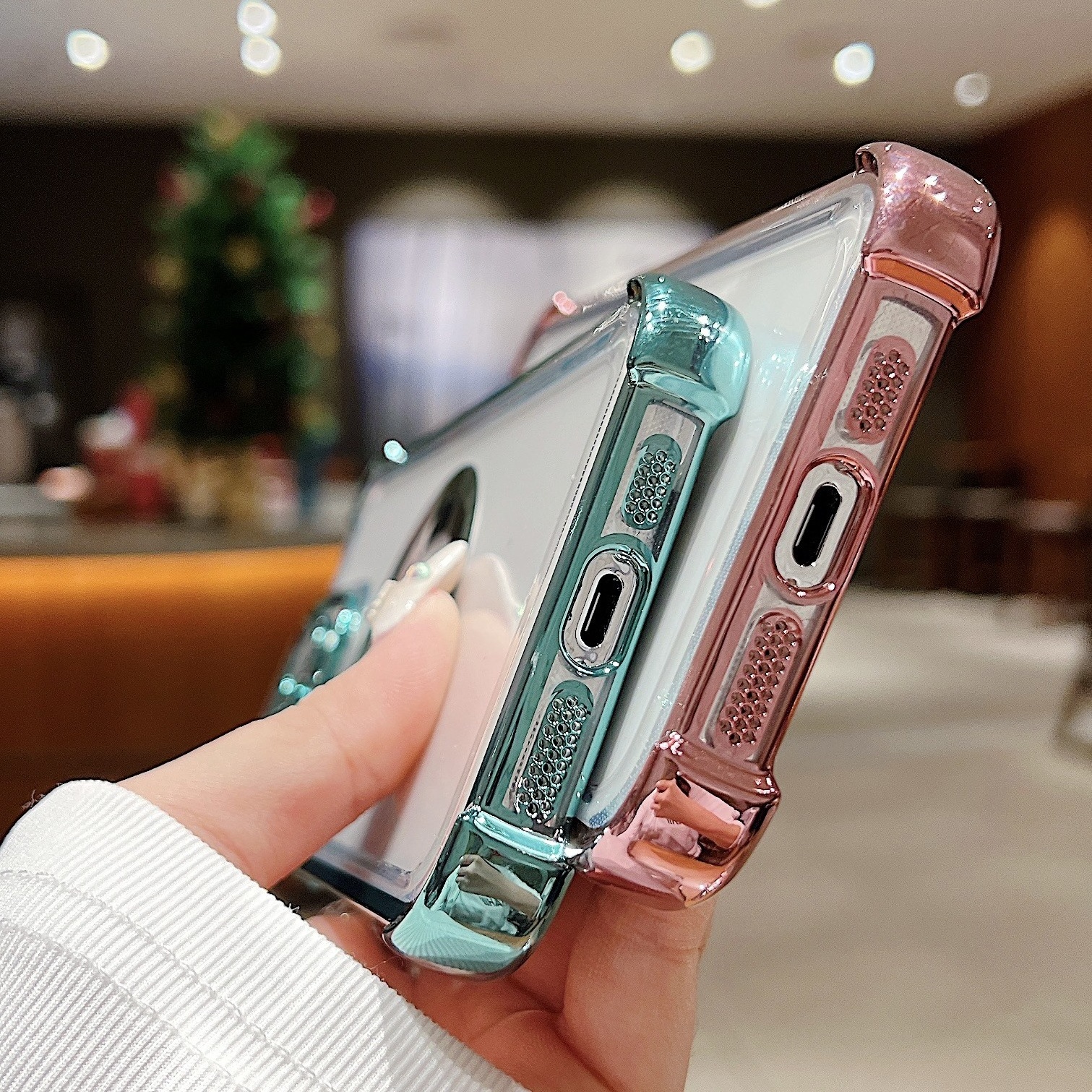 INS style exposed label phone case For iPhone 15 magnetic clear PC cover For iPhone 15 Pro max lens film electroplated case