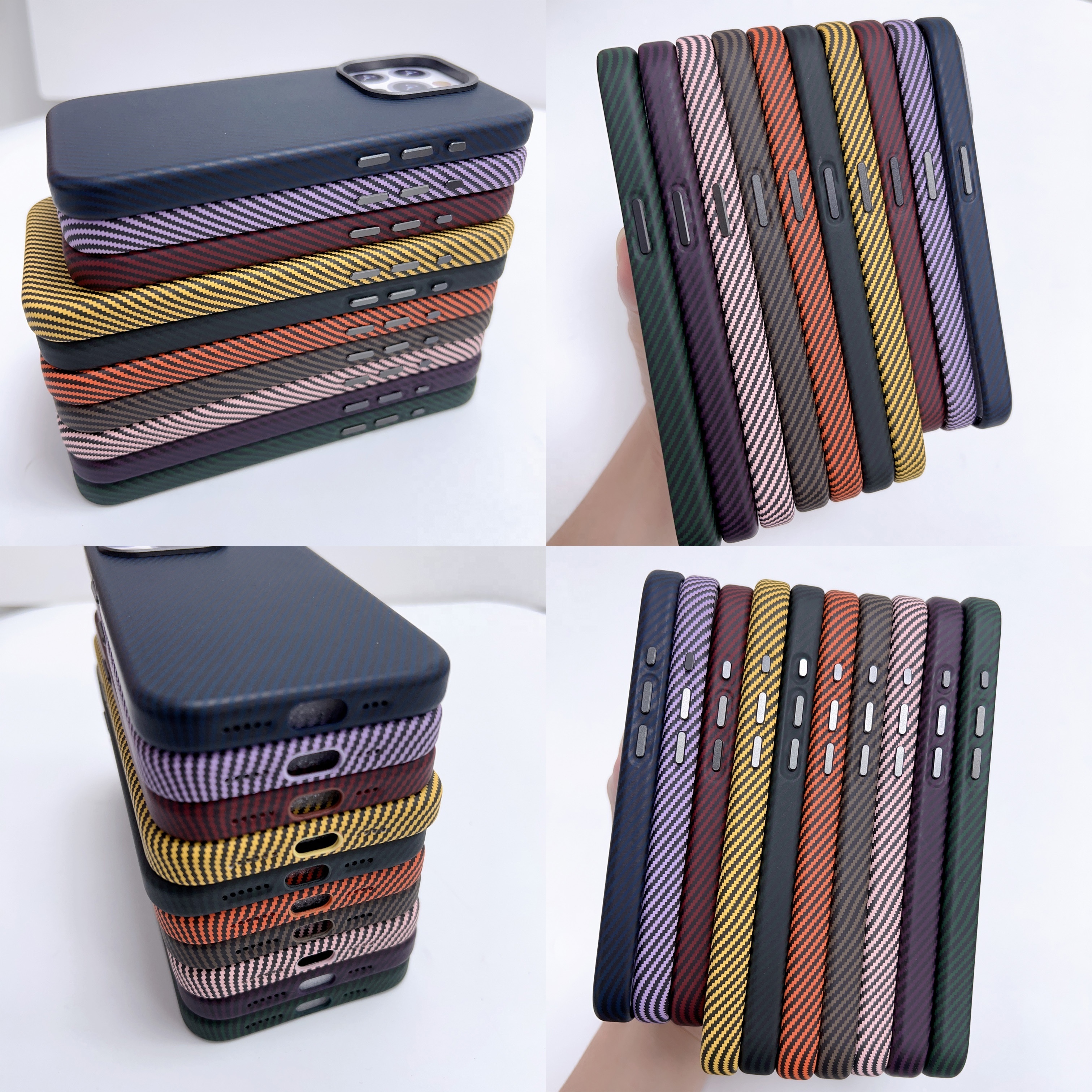 Factory wholesale magnetic wireless charge phone case Carbon fiber texture Leather mobile Case For iPhone 15 14 13 12 Pro max