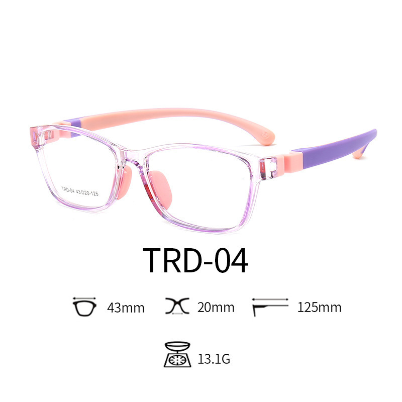 Fashion kids flat mirror TRD-04 glasses frame silicone anti-blue glasses