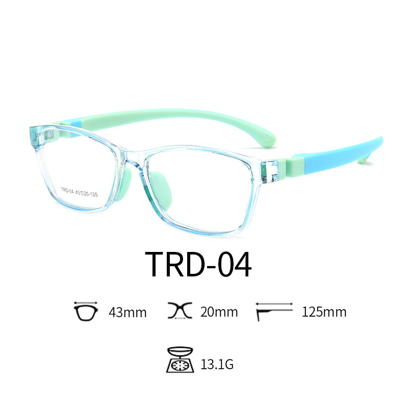 Fashion kids flat mirror TRD-04 glasses frame silicone anti-blue glasses