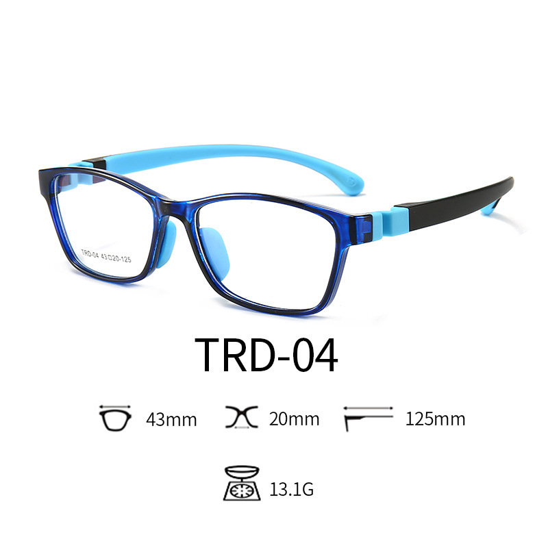 Fashion kids flat mirror TRD-04 glasses frame silicone anti-blue glasses