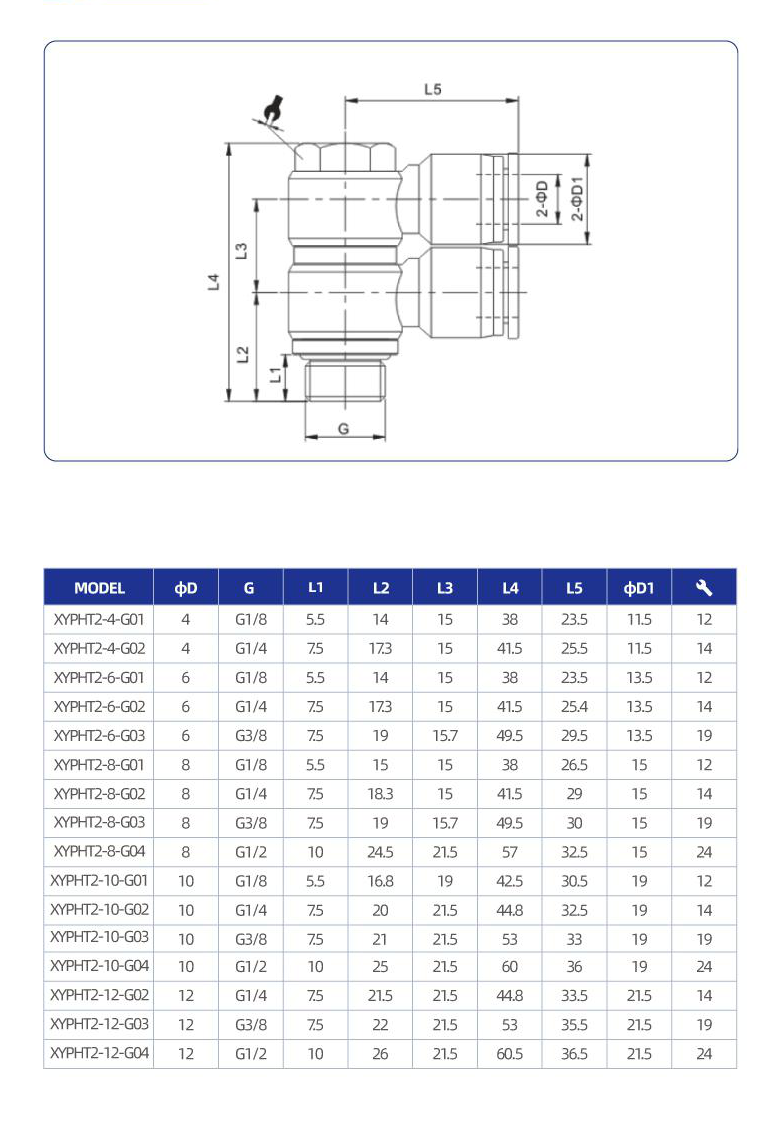 XYPHT2 PU Series Pneumatic Pipe Connector Plastic Air Hose Tube Quick Fitting G Threaded PC Pneumatic Fitting