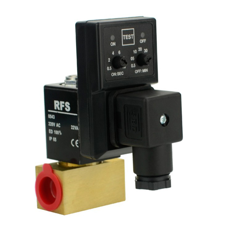 1/2'' 220V 24V Two-Position Two-Way Electric Auto Drain Solenoid Valve Automatic Electronic Digital Cyclic Timer Solenoid Valve