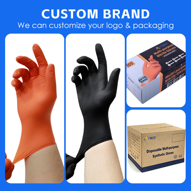 XINGYU Custom Gloves With Logo  Nitrile Diamond Pattern Gloves Oil Resistant  Car Repair Gloves Nitrile Powder Free