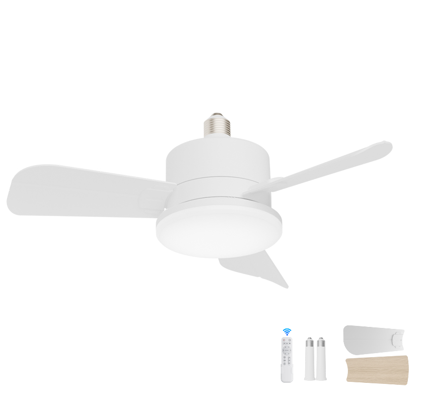 Newest 1000 Lumens Ceiling Fan with Light Remote 6 Gear Wind Speed E26 E27 Dimmable LED Socket Fan Light for replacement of bulb