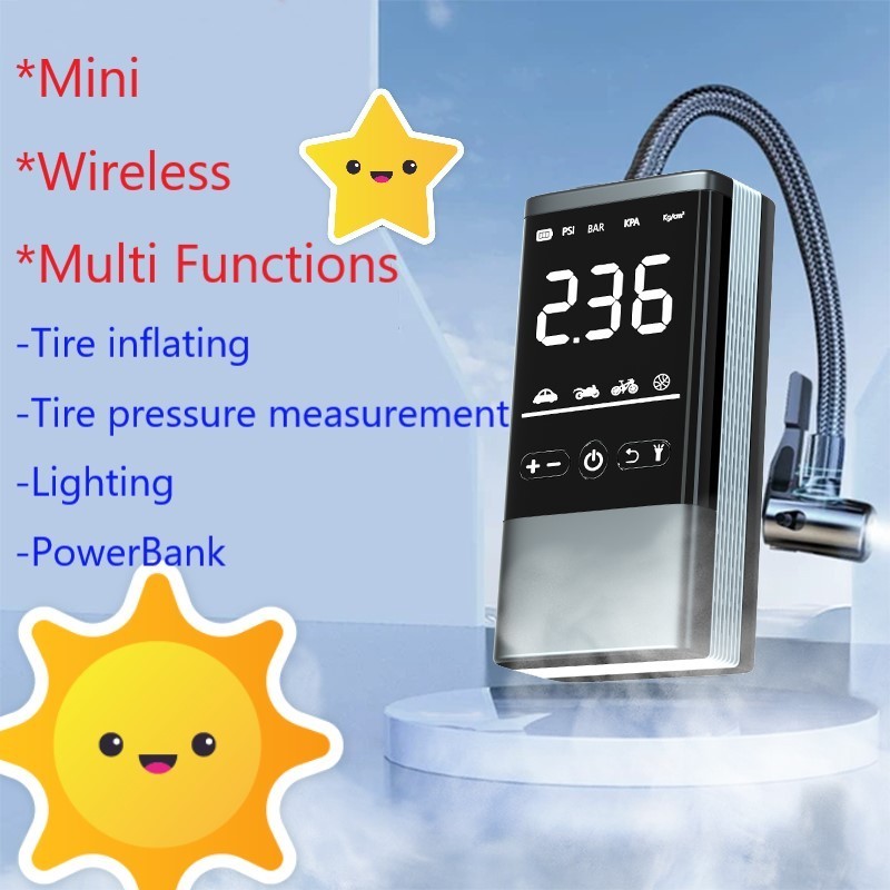 QB06  Mini Tire Portable Air Compressor Pump Tire Inflator 120 PSI Auto Air Pump for Car and Ball LED Light Tire Pump