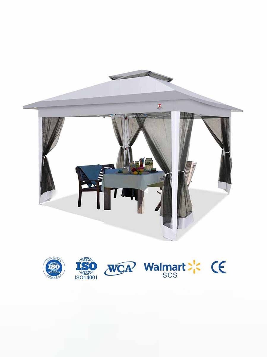 XZ OEM ODM Modern Outdoor Furniture Garden Patio Tent Steel Frame Pavilion With Mosquito Netting Gazebo