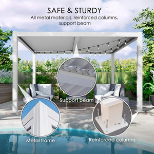 XZ OEM ODM Motorised Outdoor Gazebo Modern Aluminium Louvre Roof Bioclimatic Pergola for Sunshade