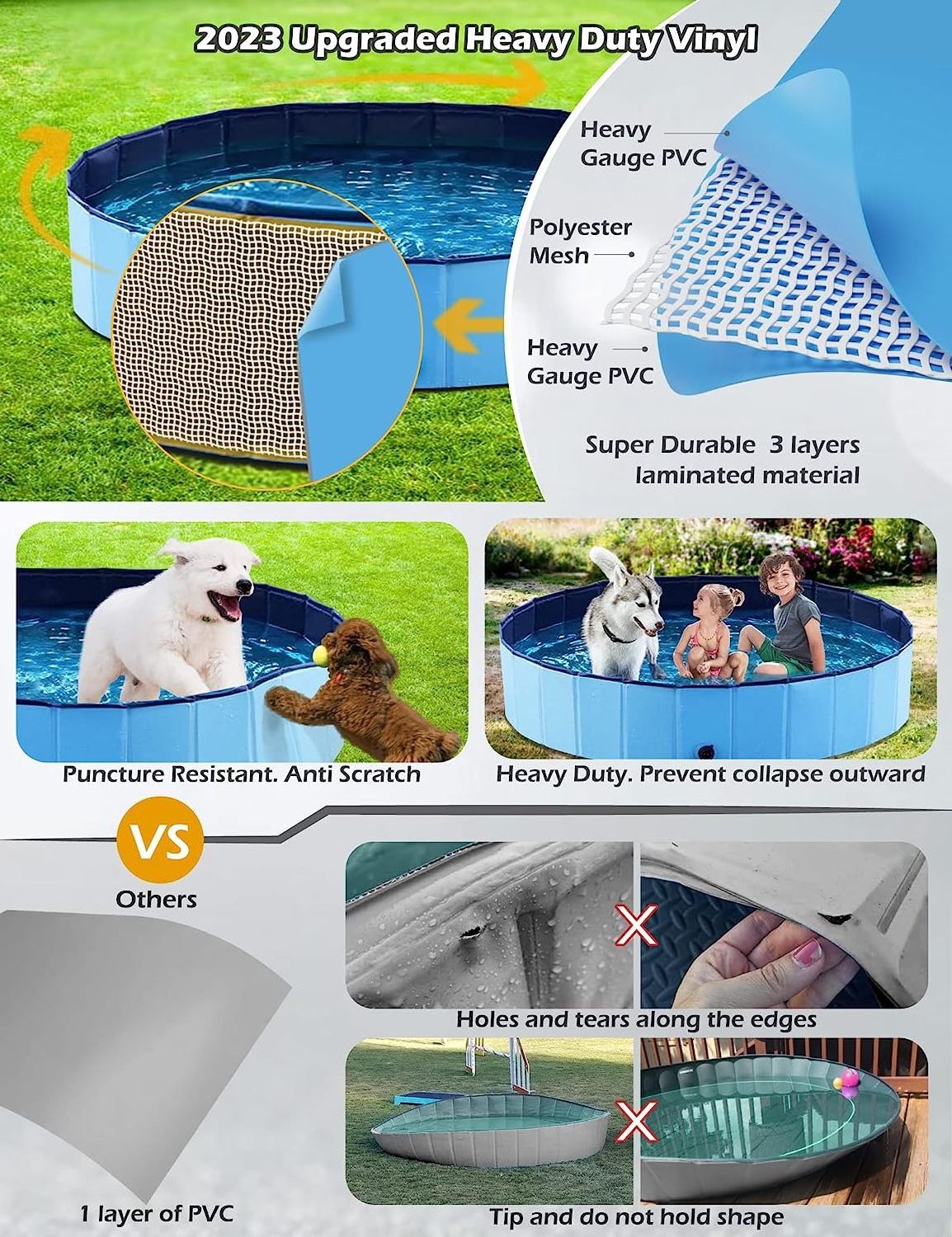 XZ OEM ODM for sale dog portable foldable fruit pvc water used inflatable swimming pool