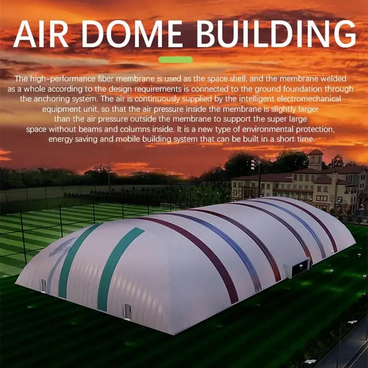 XZ OEM ODM big tent formed concrete pressure supported air dome for football inflatable membrane structure building