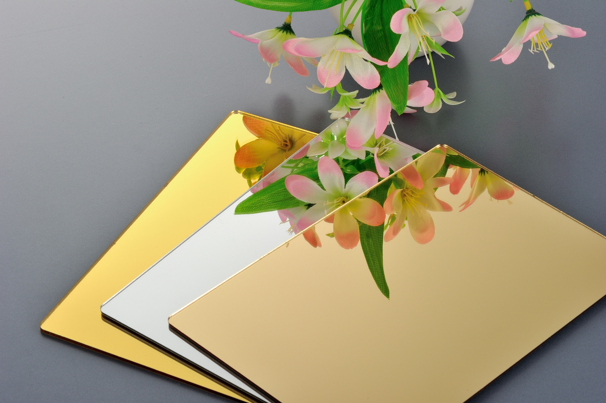 GH Adhesive back 1220*2440 Silver and gold Mirror Acrylic Sheet