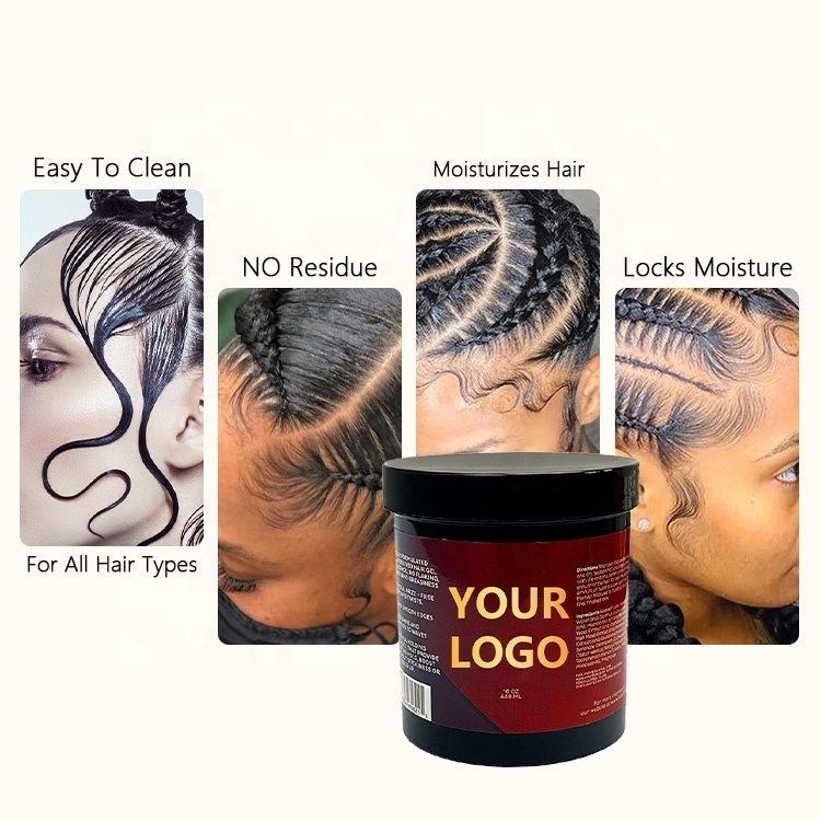 private label edge control 4c hair styling strong available african loc n hair gel Stong Hold Tamer gel braid gel