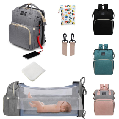 diaper bag with changing station backpack 7 in 1 travel diaper bag mommy bag with USB charging port