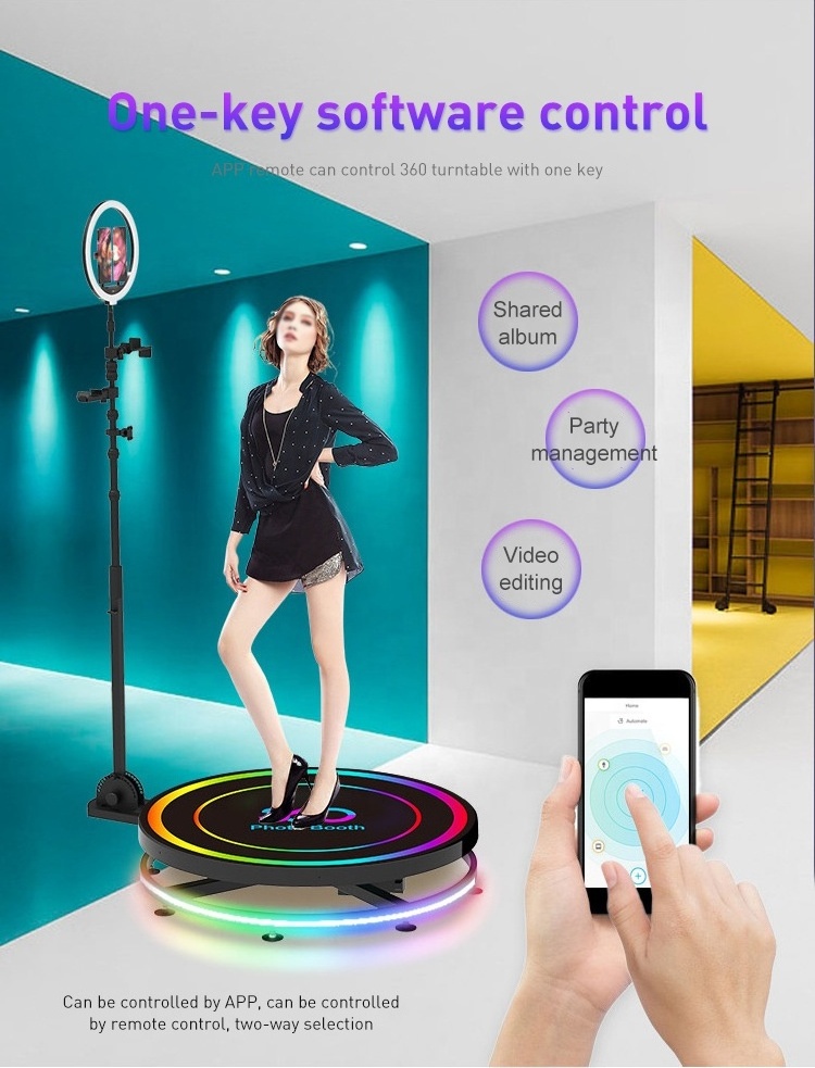 68cm Selfie party supplies PhotoBooth machine 360 cabine booth Automatic Rotating ipad camera video 360 Photo Booth