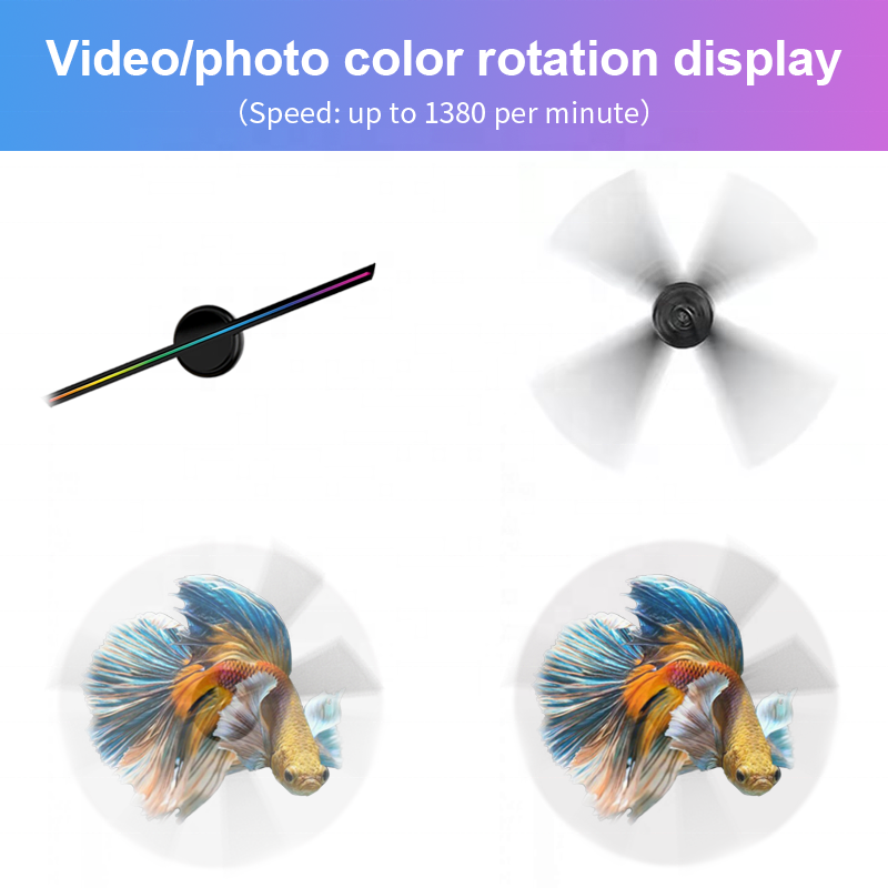 42cm 2 Blades with SD WIFI function 3D Hologram Projector 3D Advertising Equipment 8GB 3D hologram fan advertising equipment