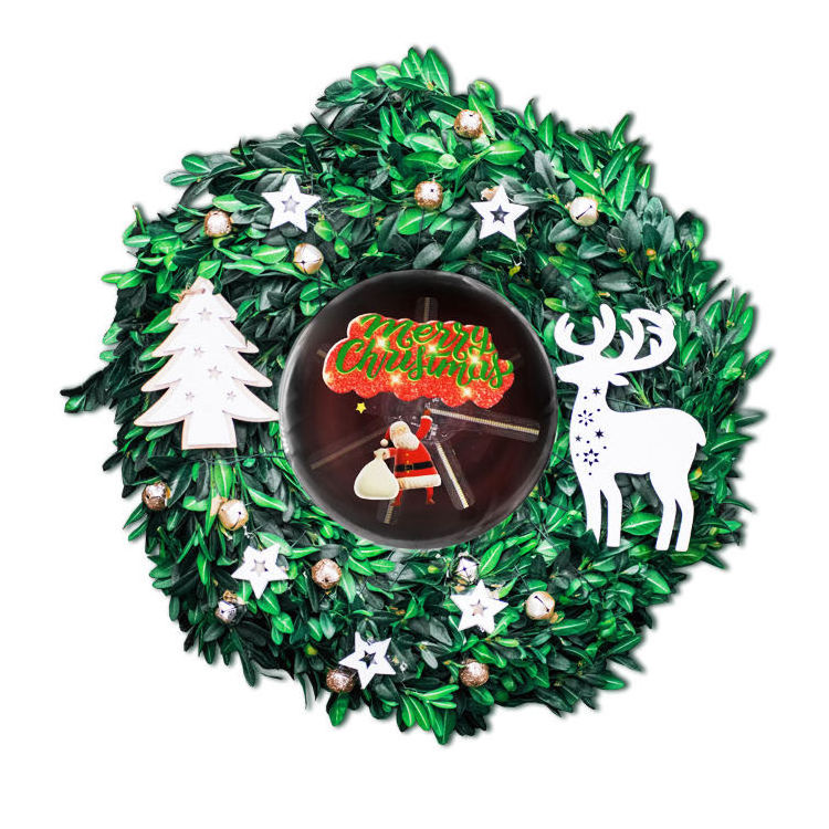 New Design Christmas Ball 3D Holographic Projector Ornaments Mini Colorful 3d Hologram Fan Christmas Tree Ball