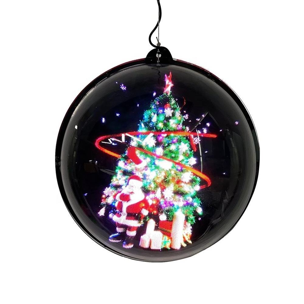 New Design Christmas Ball 3D Holographic Projector Ornaments Mini Colorful 3d Hologram Fan Christmas Tree Ball