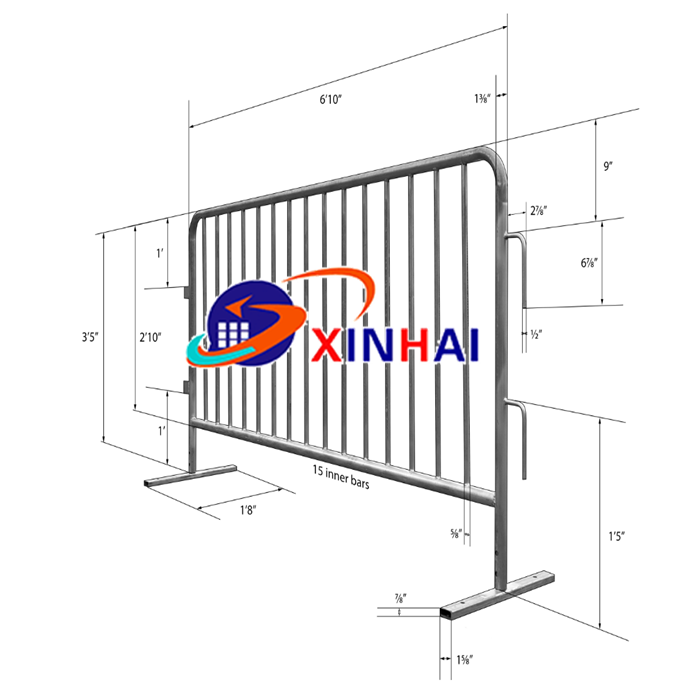 1.1*2.5m Metal Security Crowd Barricade Barrier Fence Road Concert Events Barricades Metal Portable Safety Fencing low price