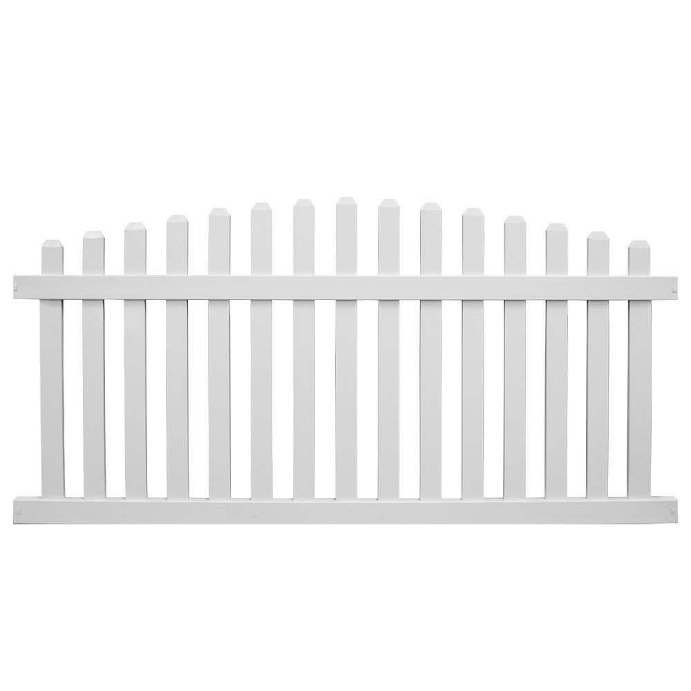 scallop vinyl picket fence white plastic pvc picket fence panel with gate