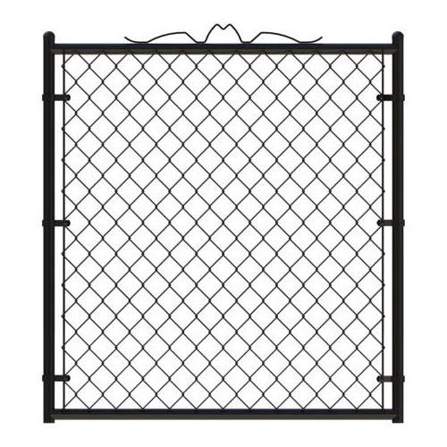 Galvanized Chain Link Garden Walking Fence Gate 48-inch Overall Height by 32-inch Frame Width Chain Link Walk-Through Gate