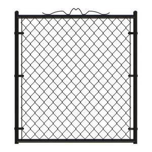 Galvanized Chain Link Garden Walking Fence Gate 48-inch Overall Height by 32-inch Frame Width Chain Link Walk-Through Gate