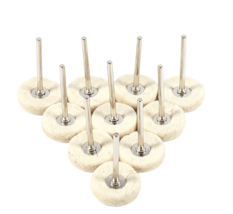 Wool felt abrasive head abrasive polishing wheel 2.35/3 mm handle cotton thread polishing mini brush