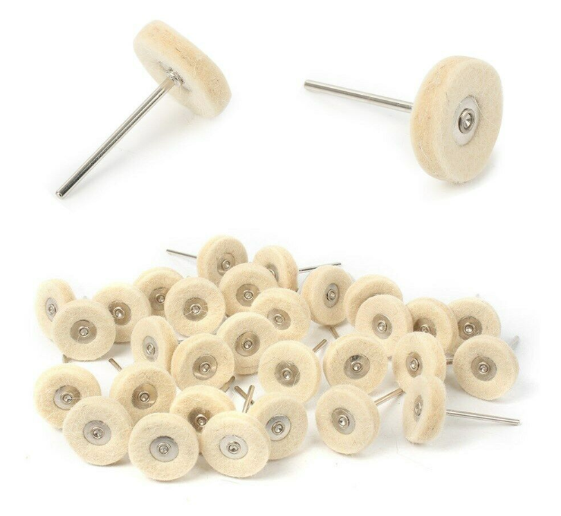 Wool felt abrasive head abrasive polishing wheel 2.35/3 mm handle cotton thread polishing mini brush