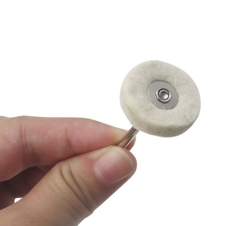 Wool felt abrasive head abrasive polishing wheel 2.35/3 mm handle cotton thread polishing mini brush