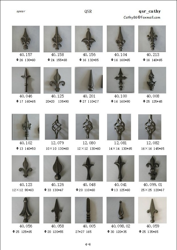 fence finials iron ornaments for flowers wrought iron gate Spearheads  anti-climb cast iron ornaments