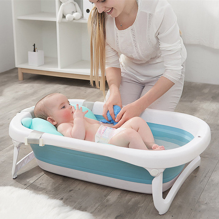 Plastic Foldable Children Toddler Bath Tub Newborn Baby Kids Shower Bathtub