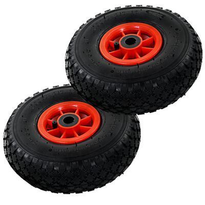 3.00-4 3.50-4 Air Pneumatic Inflatable Rubber Tire Wheel for Hand Truck Trolley Lawn Mower Spreader Wheelbarrow