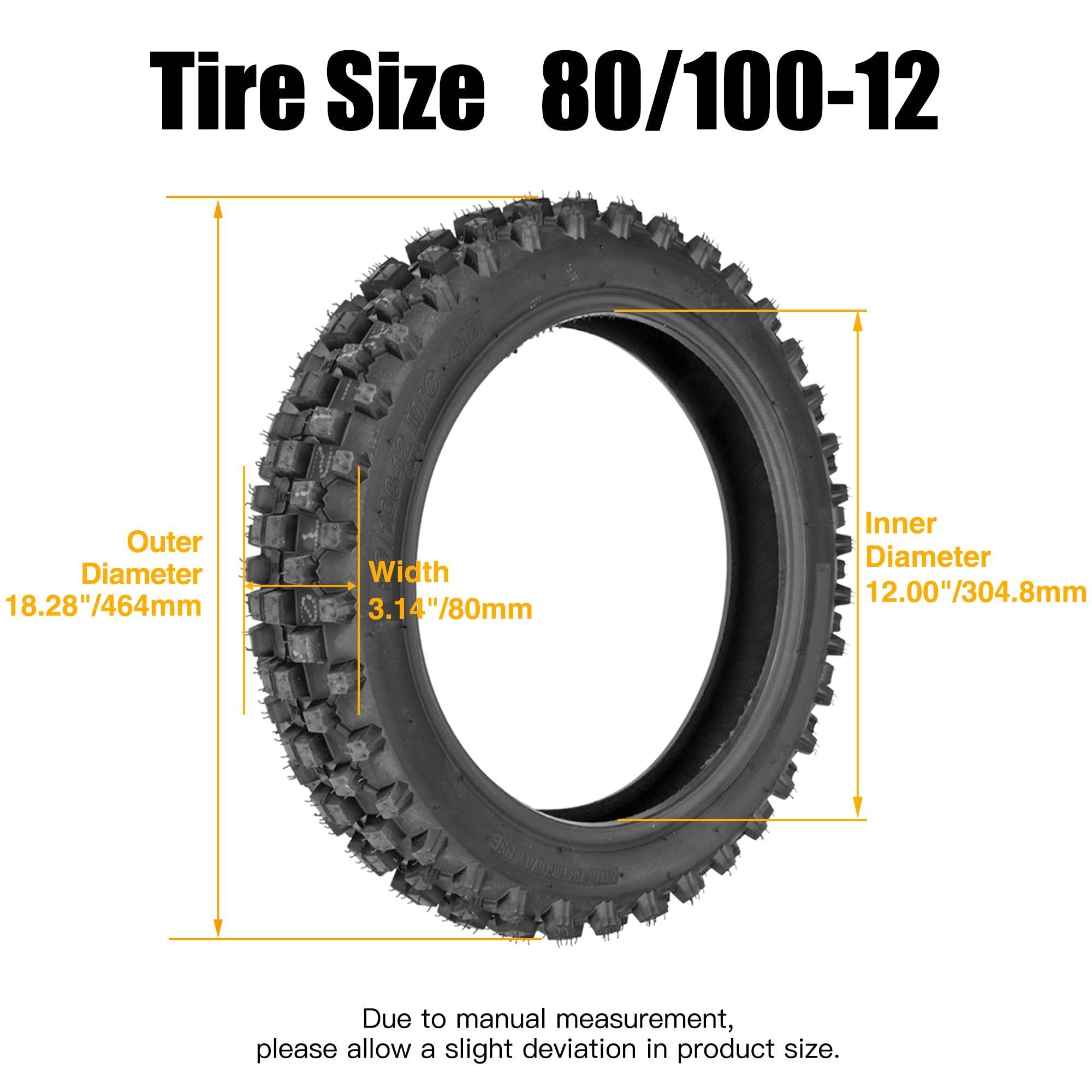 New Tubeless Rubber Tire 80/100-12 for Golf Cart Scooter Motorcycle Trailer ATV Go Kart Parts Snowthrower