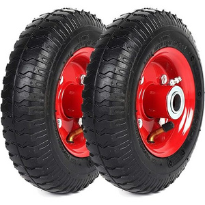 High Quality 4-Wheel Go Kart Wagon Tyre Small Rubber Wheelbarrow Tire Size 2.50-4  Wheelbarrow Wheels