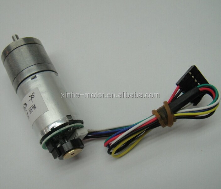 GM370 25mm 6v 12v dc gear motor reversible with 48CPR encoder used in robots