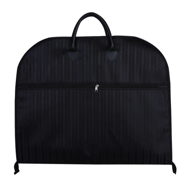 luxury Custom logo travel carry storage breathable cover foldable polyester waterproof garment suit bag with zipper and hook