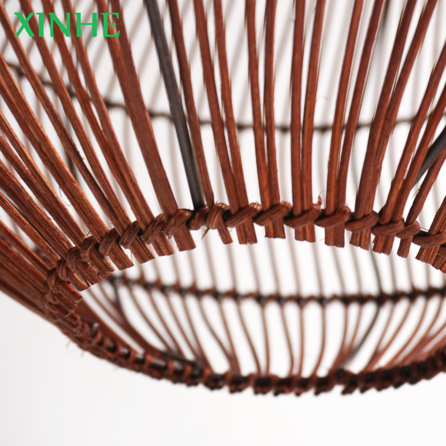 XH Hot Sell Round Handmade Rattan Wicker Ceiling Lampshade Country Cottage Cover Suitable for E 26/27 Lamp Holder pendent light